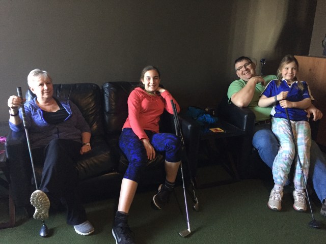 The gallery at a golf simulator