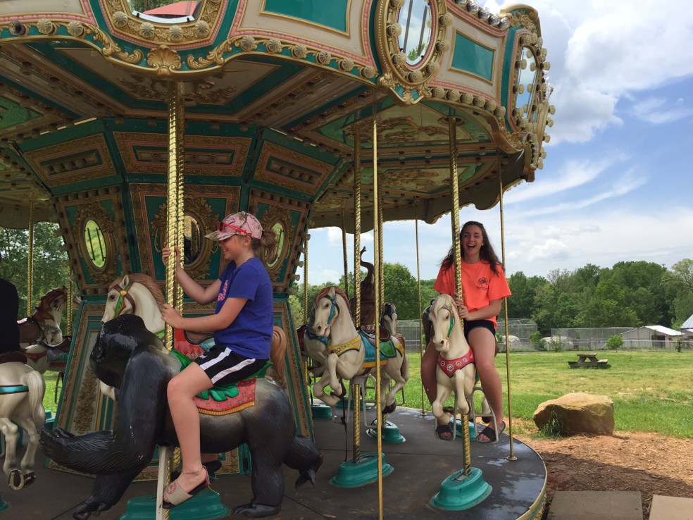 Girls on a carousel