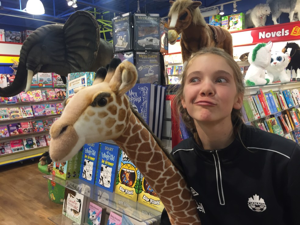 Girl and giraffe