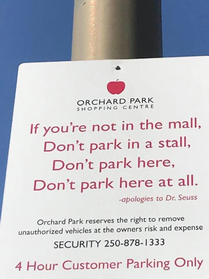 Rhyming parking sign