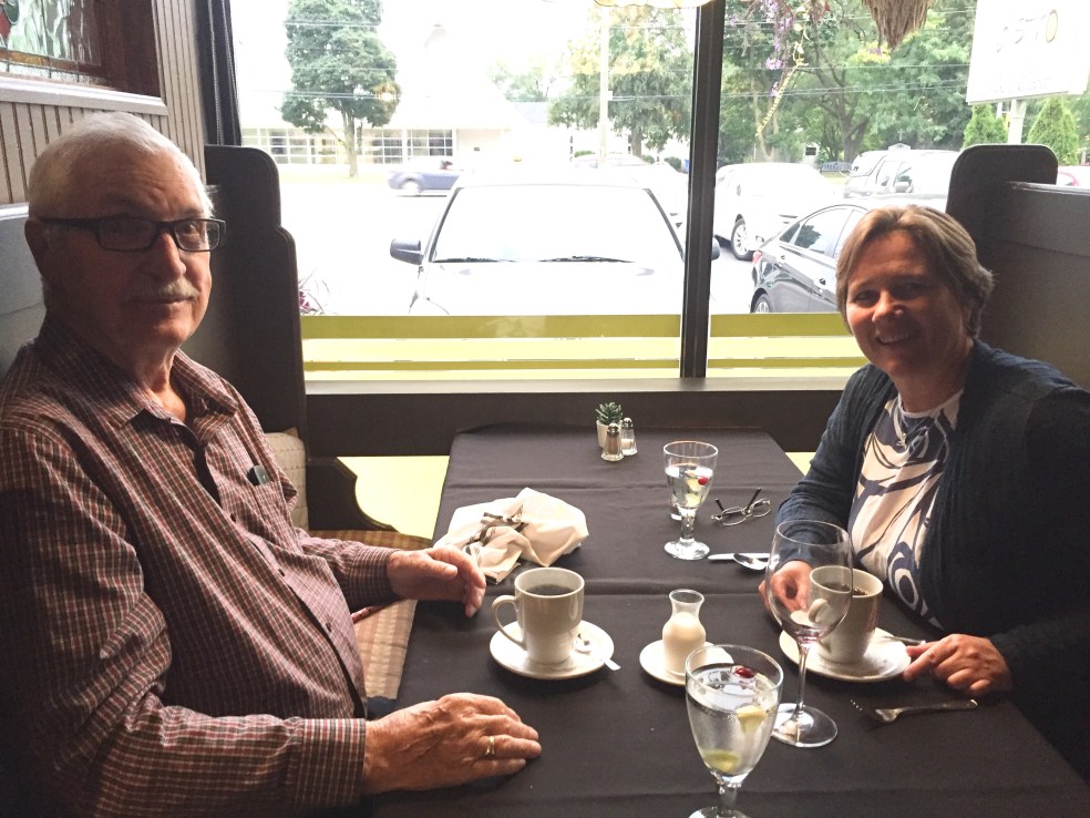 me and my date at dinner