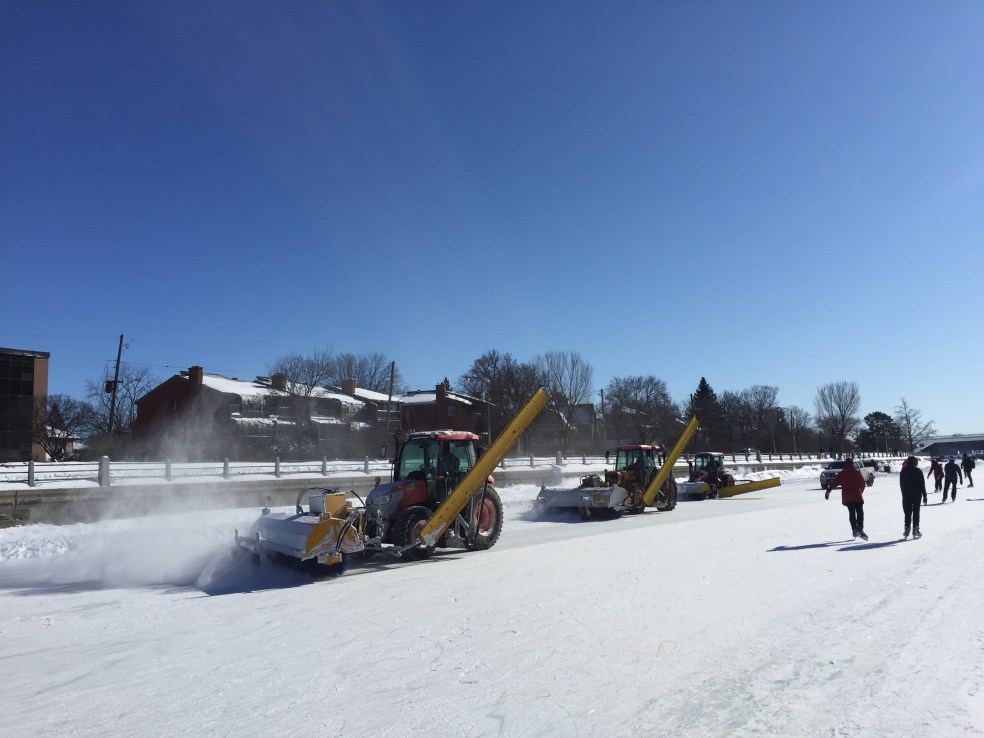 Snowplows on the ice