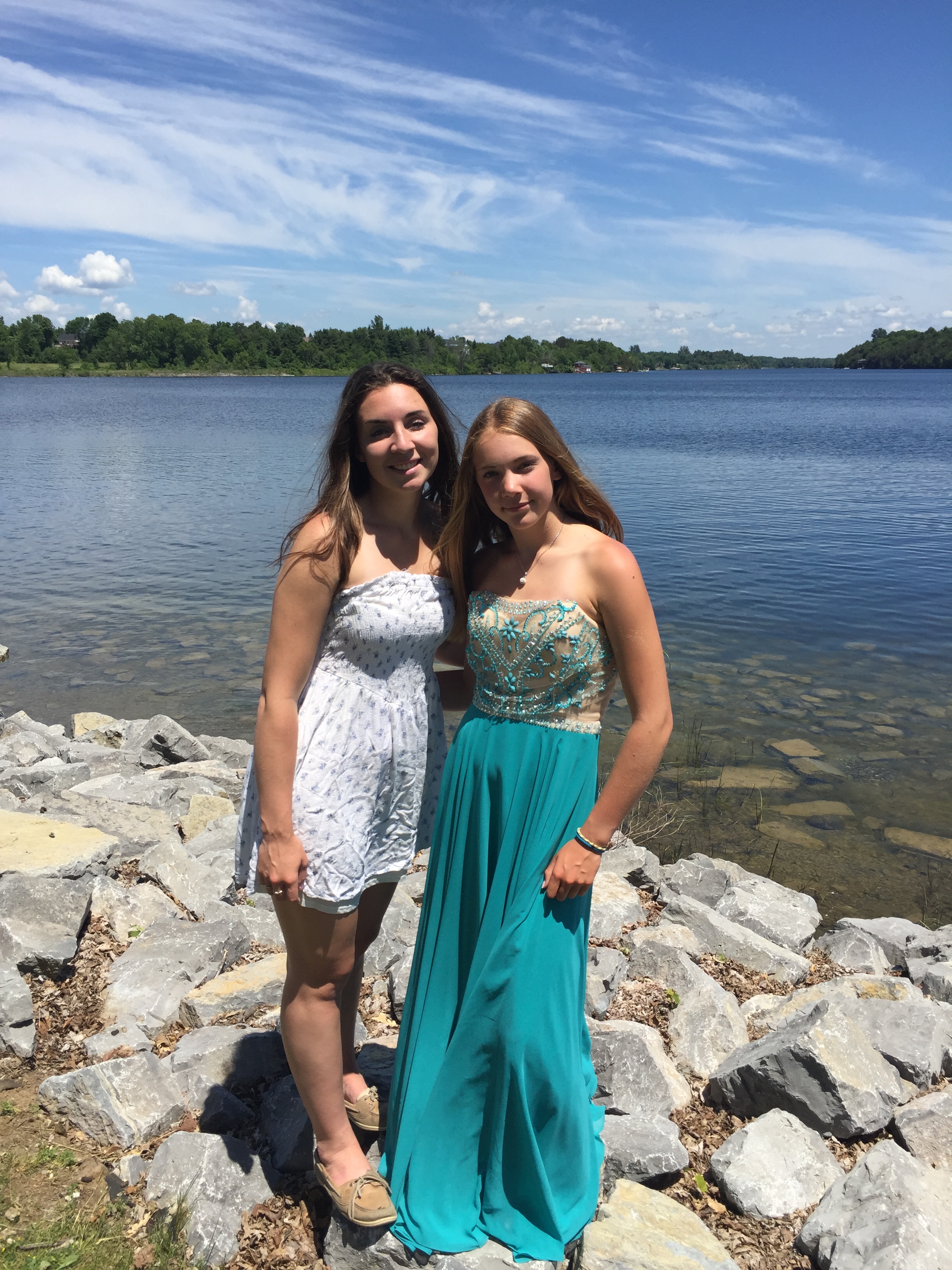 Two girls graduating