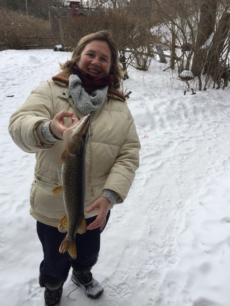 Author with pike caught through the ice