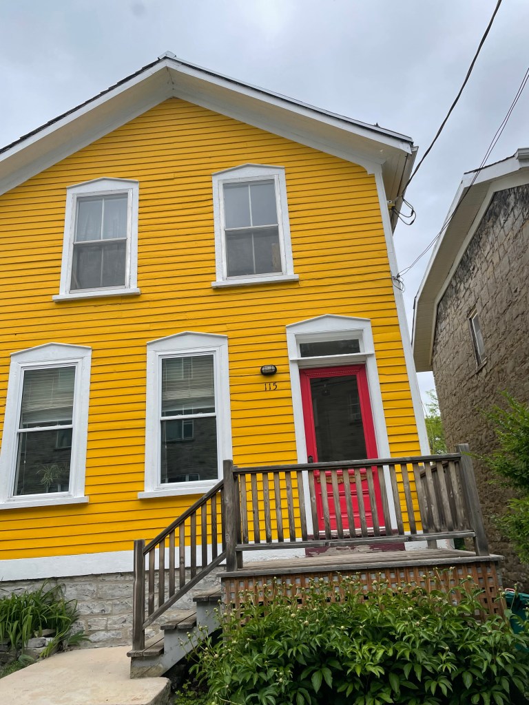 Yellow coloured house
