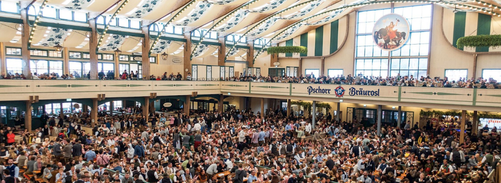 Oktoberfest beer hall in Bavaria