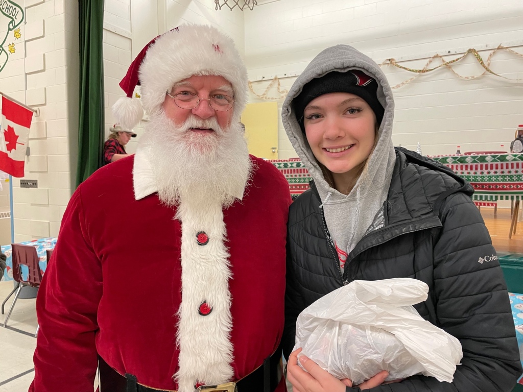 Teenager Clare with Santa