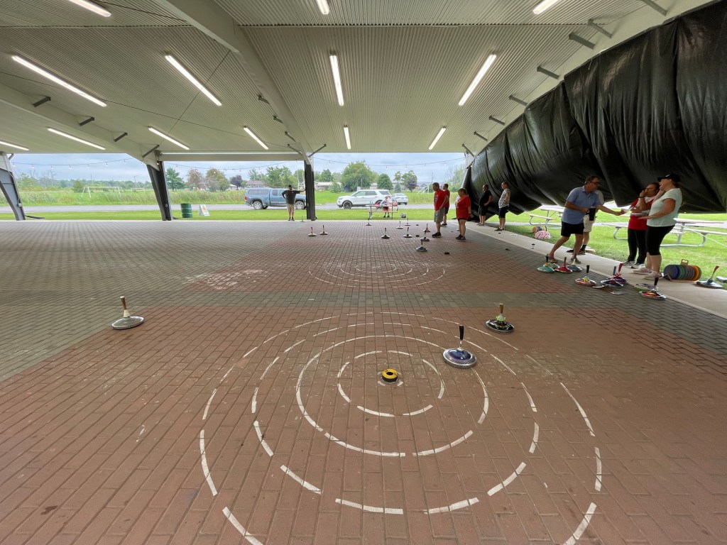 Stocksport lanes with stocks and daube in the middle