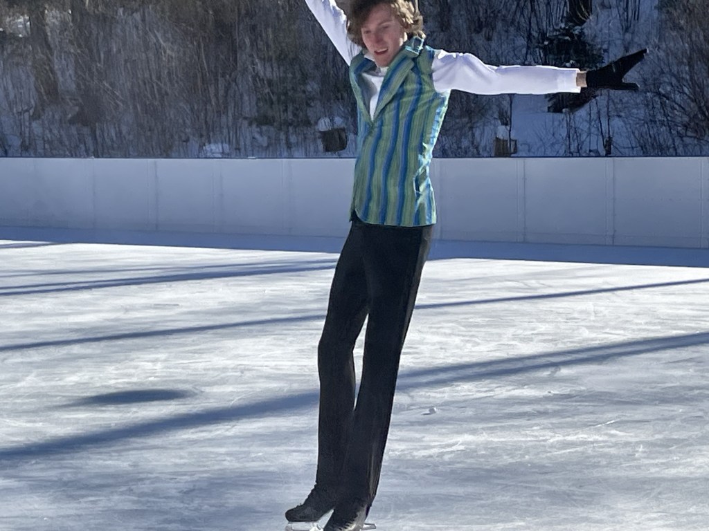 man skating on ice