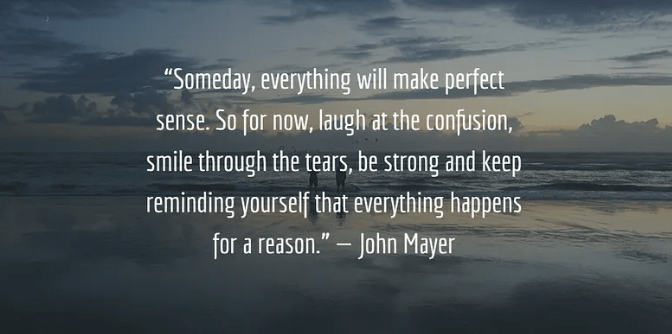 Sign that says Everything happens for a reason