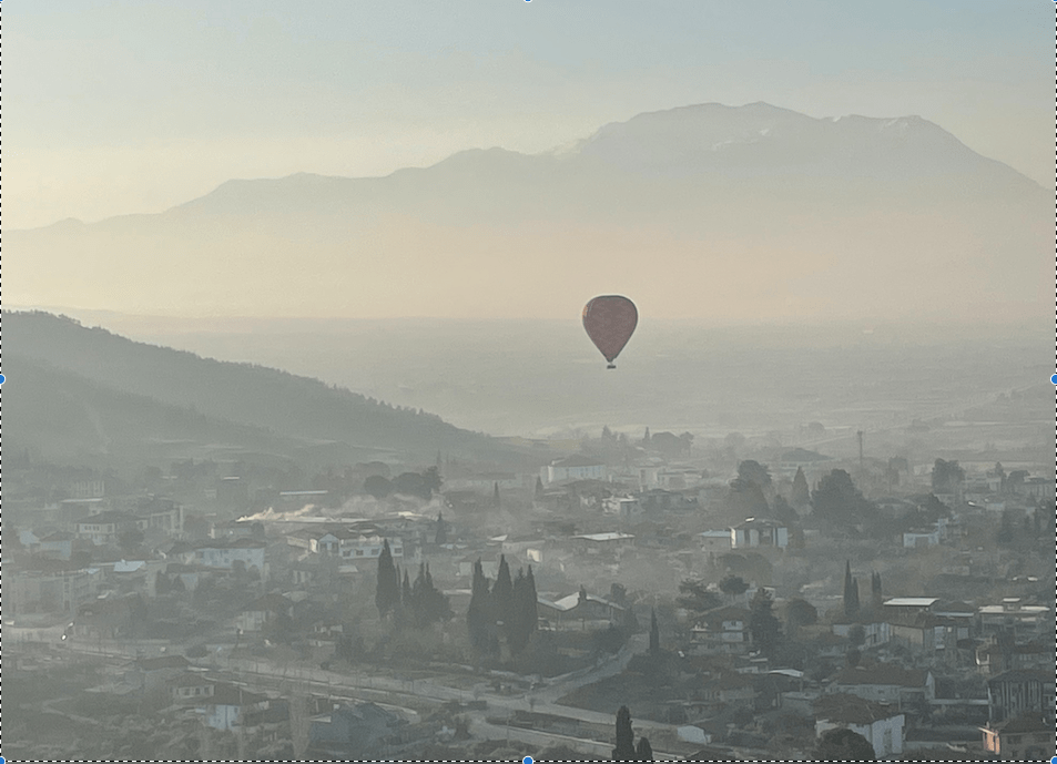 Hot air balloon over Pamukkale Turkey