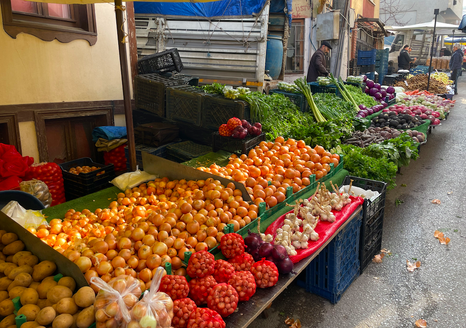 Farmers market in Bursa Turkey