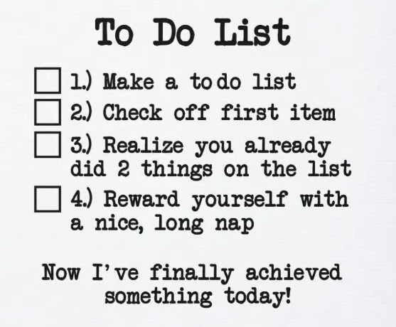 Funny to do list