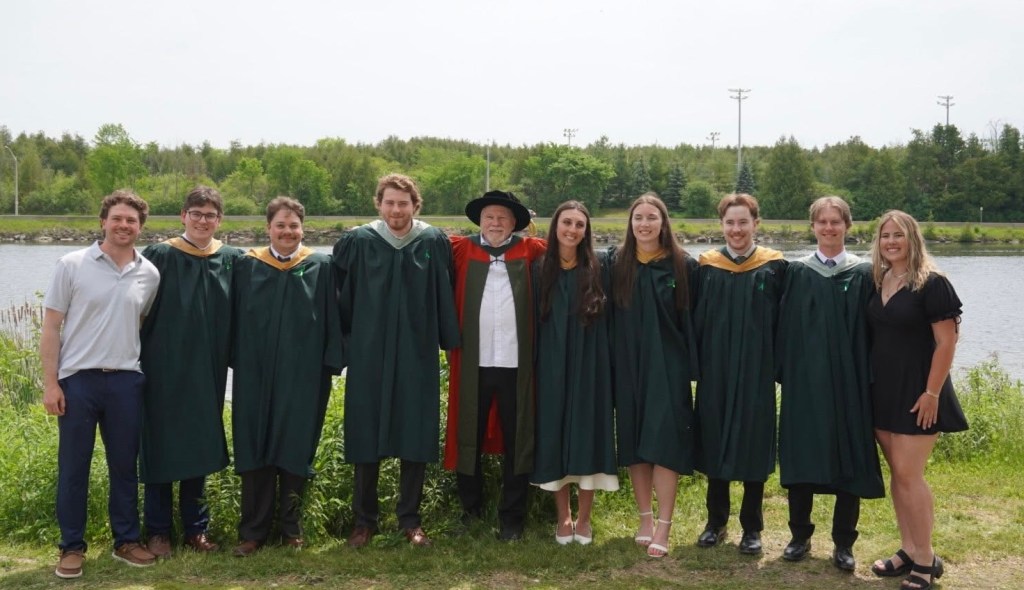 Trent University Environmental Sciences graduates with their professor