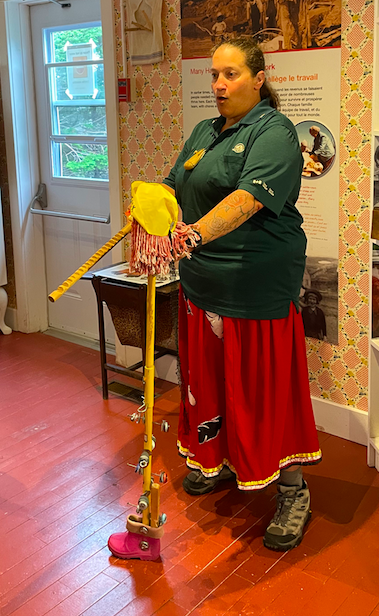 Woman demonstrating Newfoundland ugly stick